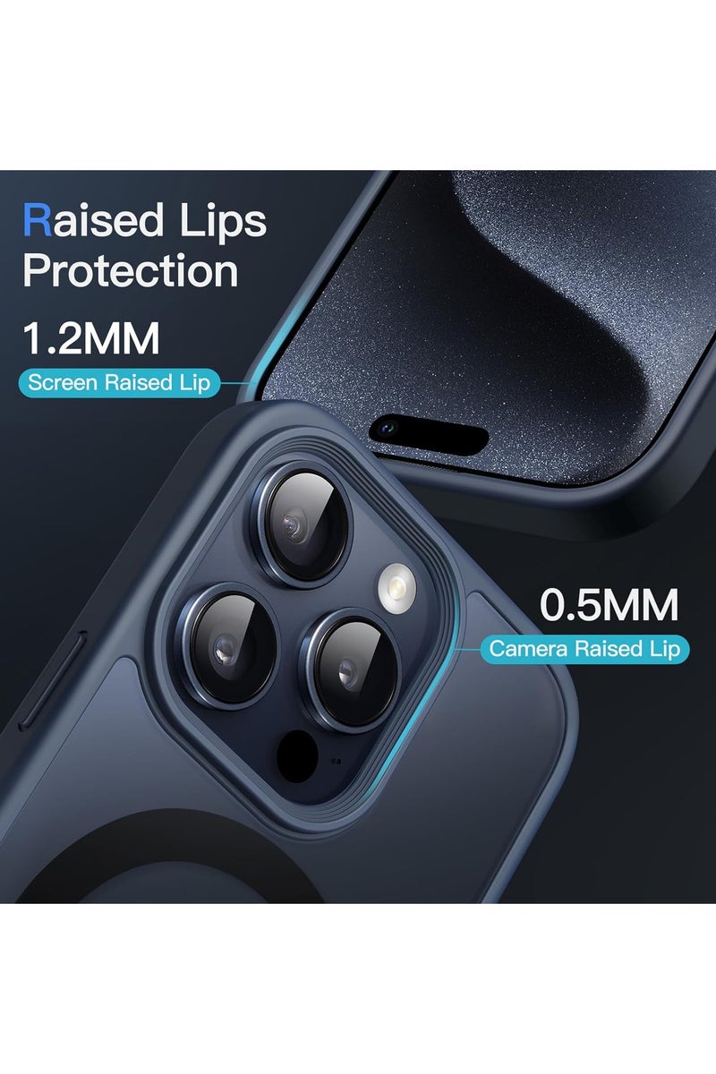 HEXABEX iPhone 15 Pro Case , Matte Protective Back Cover with Magsafe Case for iPhone 15 Pro Blue 6.1" - Image 4