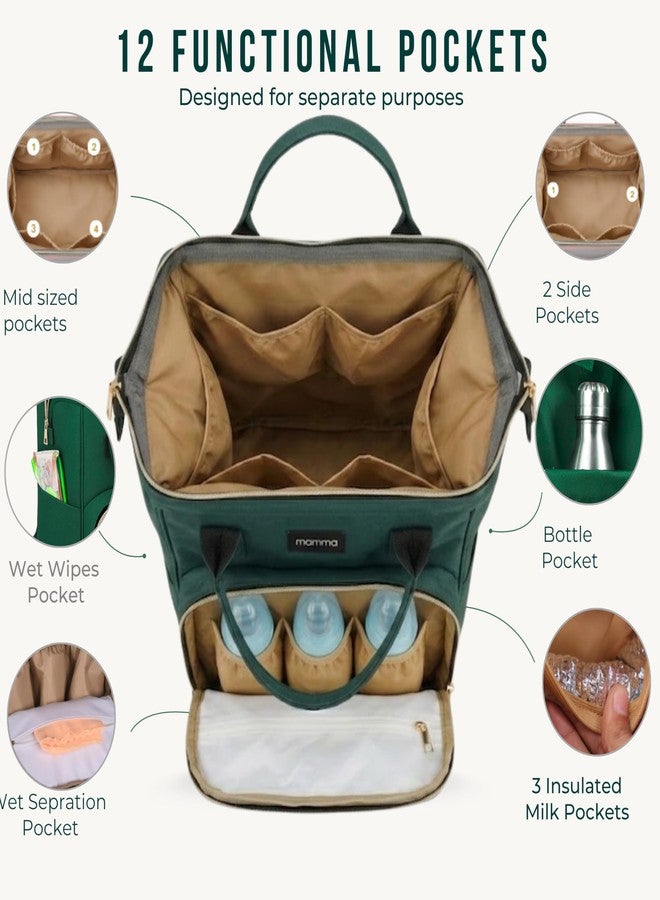 MAMMA Diaper Bag for Mothers for Travel, Baby Bag for Mother Travel, Hospital Bag for Delivery Women, Baby Diaper Bag for Mom, 12 Pockets Diaper Bags for Mothers with 9 Months Warranty - Image 4