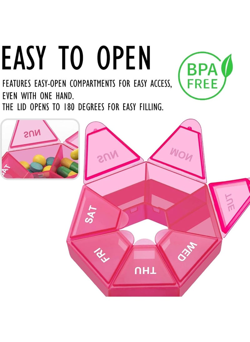 Daily Pill and Vitamin Organizer, Daily Pill Dispenser, Travel and Purse Friendly - 2 Pack - Image 4