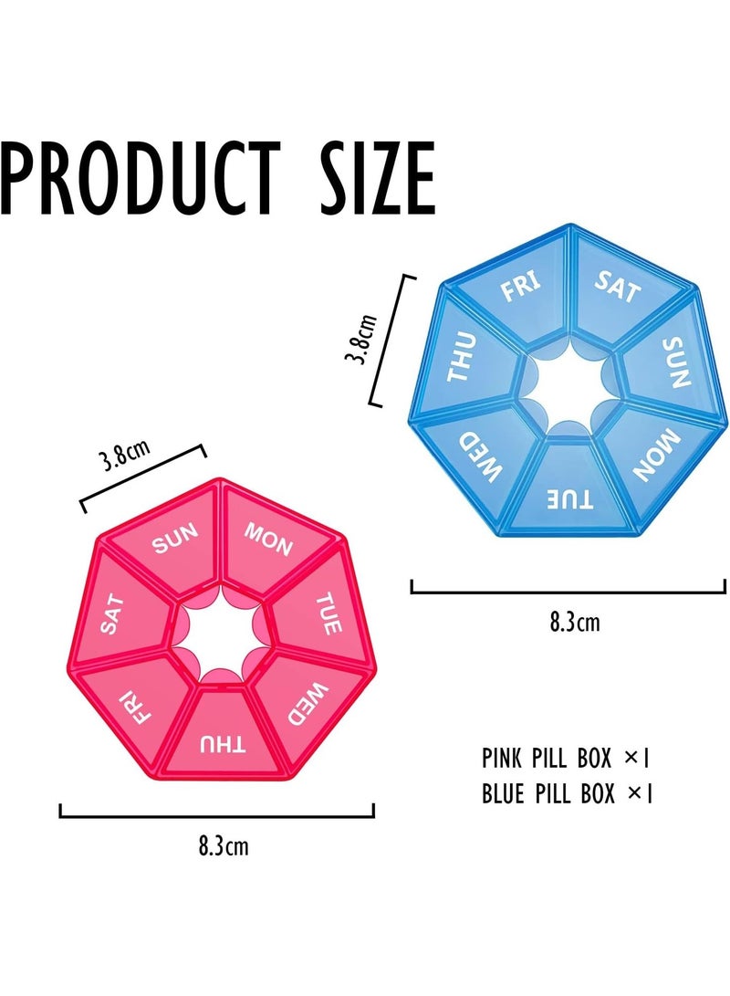 Daily Pill and Vitamin Organizer, Daily Pill Dispenser, Travel and Purse Friendly - 2 Pack - Image 2