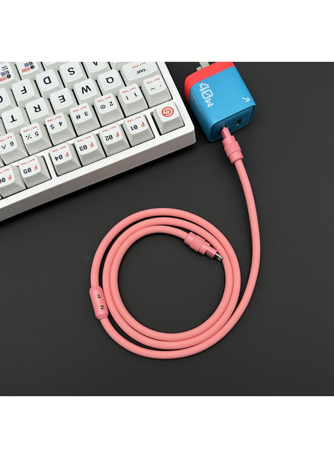 Generic - Super Soft Silicone Data Cable For Apple For Iphone15 For Huawei For Xiaomi Android Phone Super Fast Charging-Color:0.5 M USB To For Iphone 12W-Model:Powder + Powder Shell + Slider - Image 1