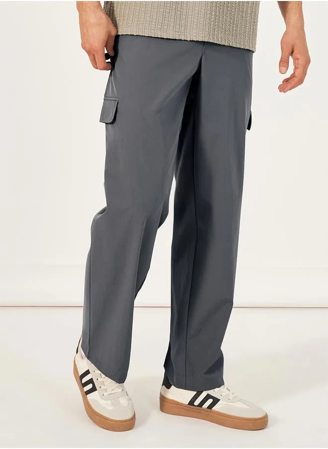 Styli Relaxed Fit Welt Flap Pocket Trousers