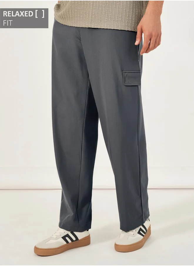 Styli Relaxed Fit Welt Flap Pocket Trousers