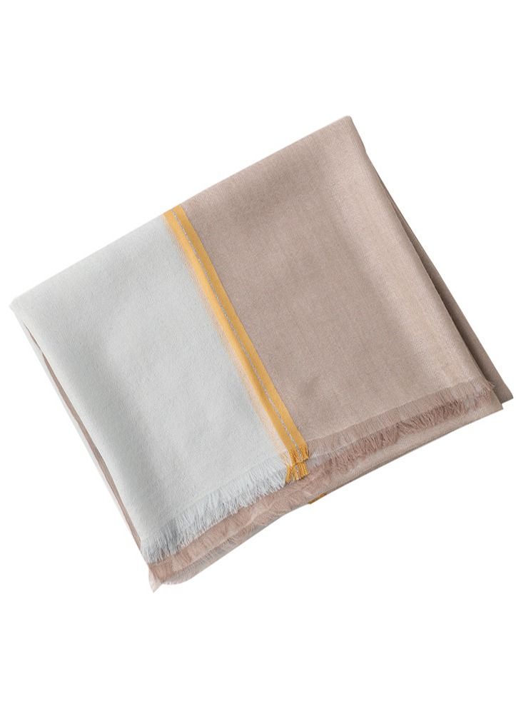 Loquat Simple Splicing Long Cashmere Scarf  - Image 2