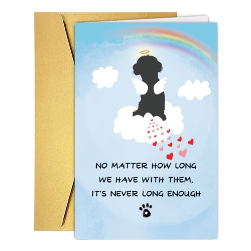 COLINHELIN Dog Loss Sympathy Grief Card, Cute Pet Dog Loss Card with Rainbow Bridge, Dog Condolence Card for Dog Owner Lover, Doggy Bereavement ard for Family Friends Dog Lover, Dog Sympathy Card, Pet Loss Card - Image 1