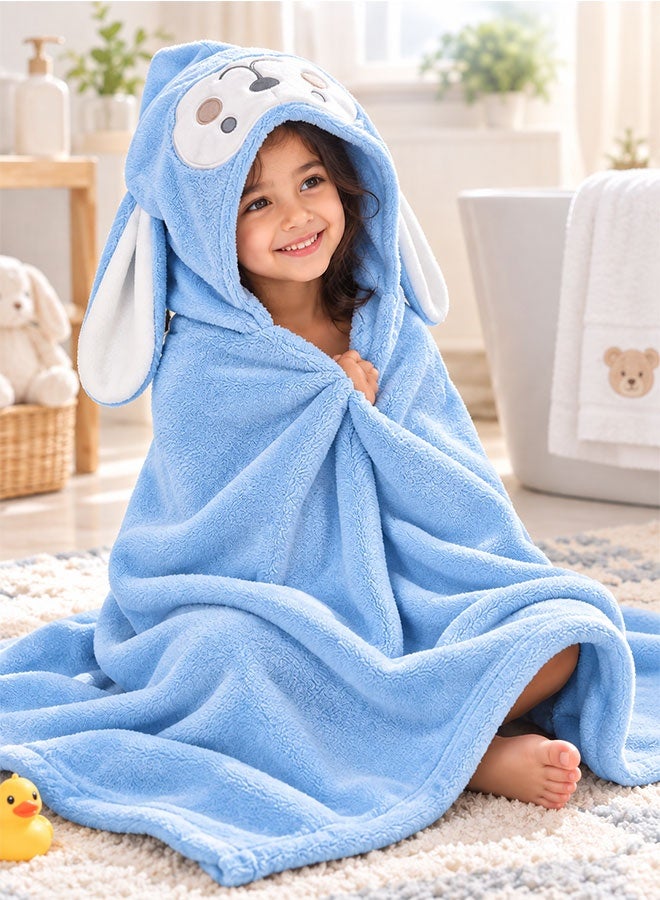 Super ZYouth Kids Hooded Bath Towel, Soft & Absorbent Bunny Hooded Towel with Snap Buttons, Fluffy Quick-Dry Bath Wrap for Babies & Children - Image 1