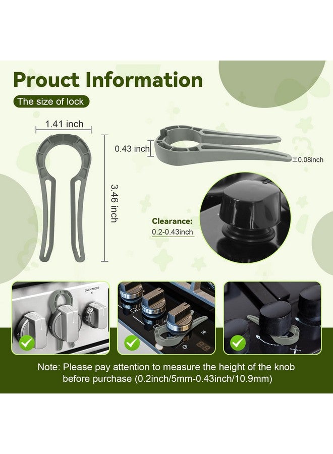 PRANITE Gas Stove Knob Locks, 5 Pack Stove Knob Locks for Child Safety, Heat-Resistant, Baby Proof Oven Knob Covers Lock for Kids and Pets (Grey) - Image 2