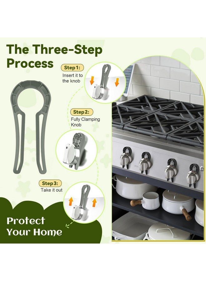 PRANITE Gas Stove Knob Locks, 5 Pack Stove Knob Locks for Child Safety, Heat-Resistant, Baby Proof Oven Knob Covers Lock for Kids and Pets (Grey) - Image 4