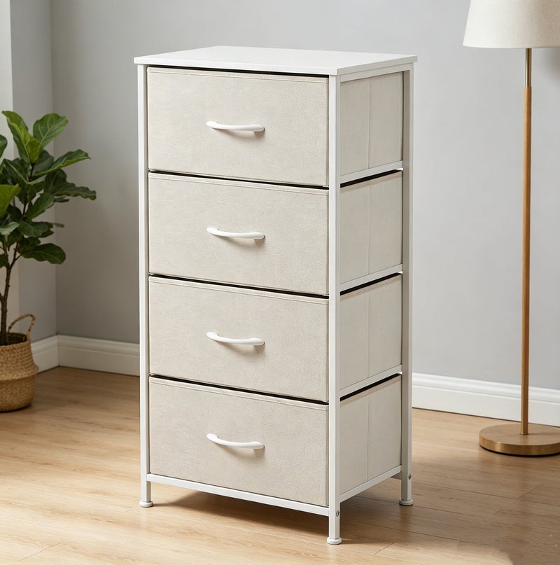 Sharpdo 4-Tier Storage Cabinet with Removable Drawers, Storage Tower Multi-Function Organizer Unit for Living Room, Study, Bedroom - Image 1