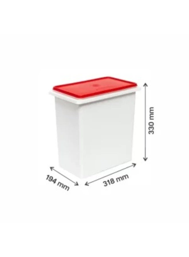 توبروير حافظة بلاستيكية للأرز/الدقيق، سعة 10 كجم، غطاء أحمر محكم الإغلاق - Image 4