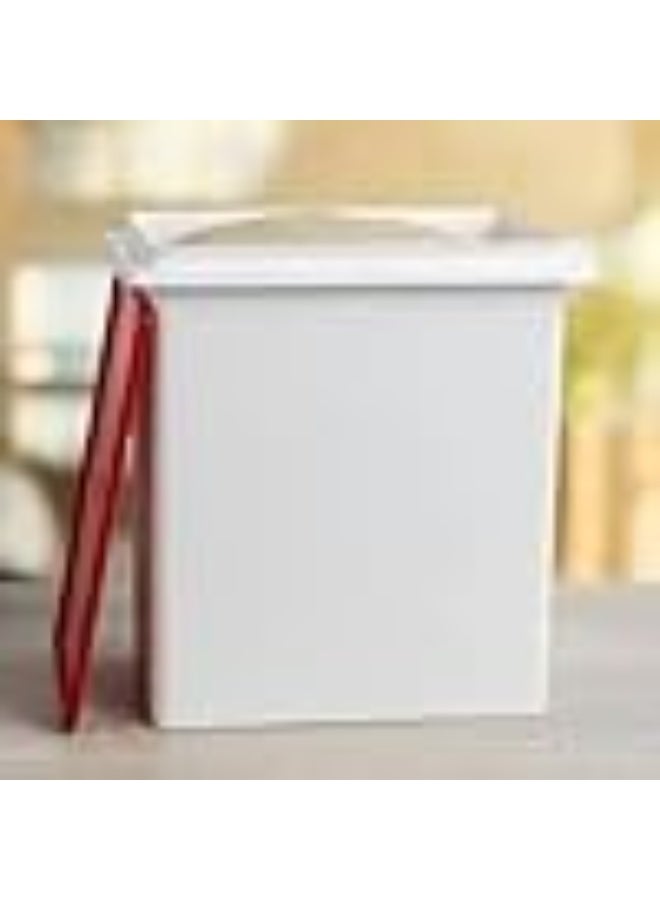 توبروير حافظة بلاستيكية للأرز/الدقيق، سعة 10 كجم، غطاء أحمر محكم الإغلاق - Image 2