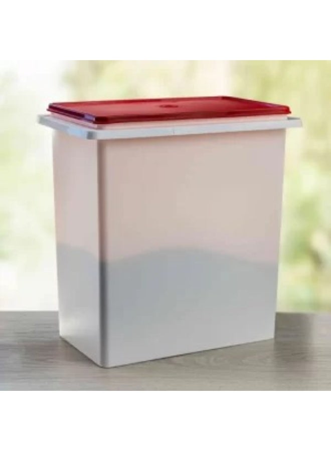 توبروير حافظة بلاستيكية للأرز/الدقيق، سعة 10 كجم، غطاء أحمر محكم الإغلاق - Image 5