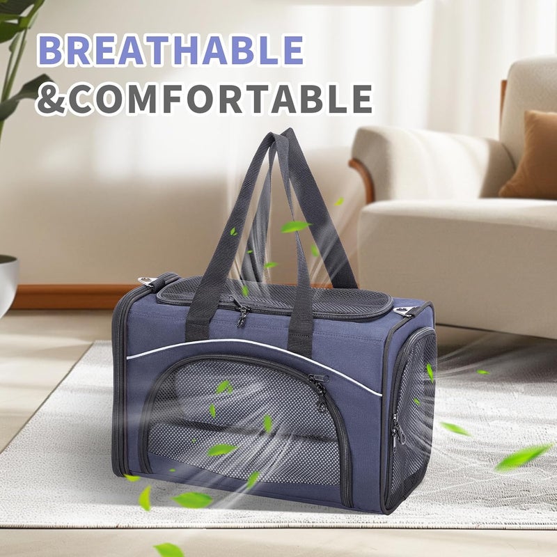 Petsfit Transport Bag Cat & Dog Bag Aeroplane | Flight Bag for Dogs & Transport Box Cat | Flight-Approved Pet Bag | Safe Transport in Car, Plane and Train, M/Blue - Image 5