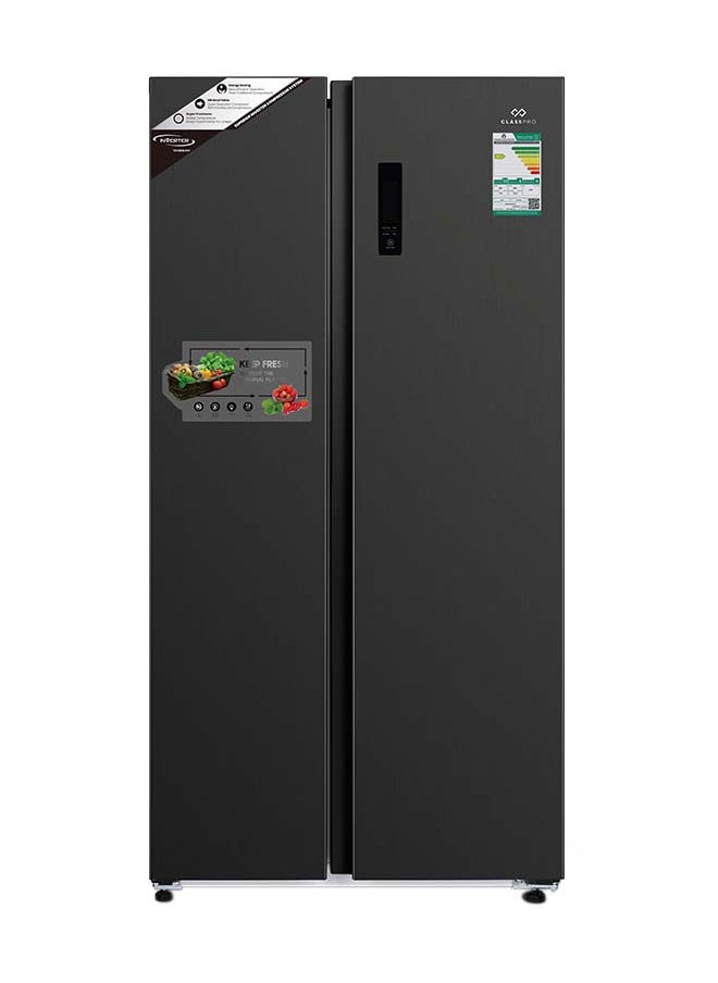 ClassPro Side by Side Refrigerator 14.2 Cuft Freezer 7.8 Cuft Inverter Compressor Black Inox  - Image 1