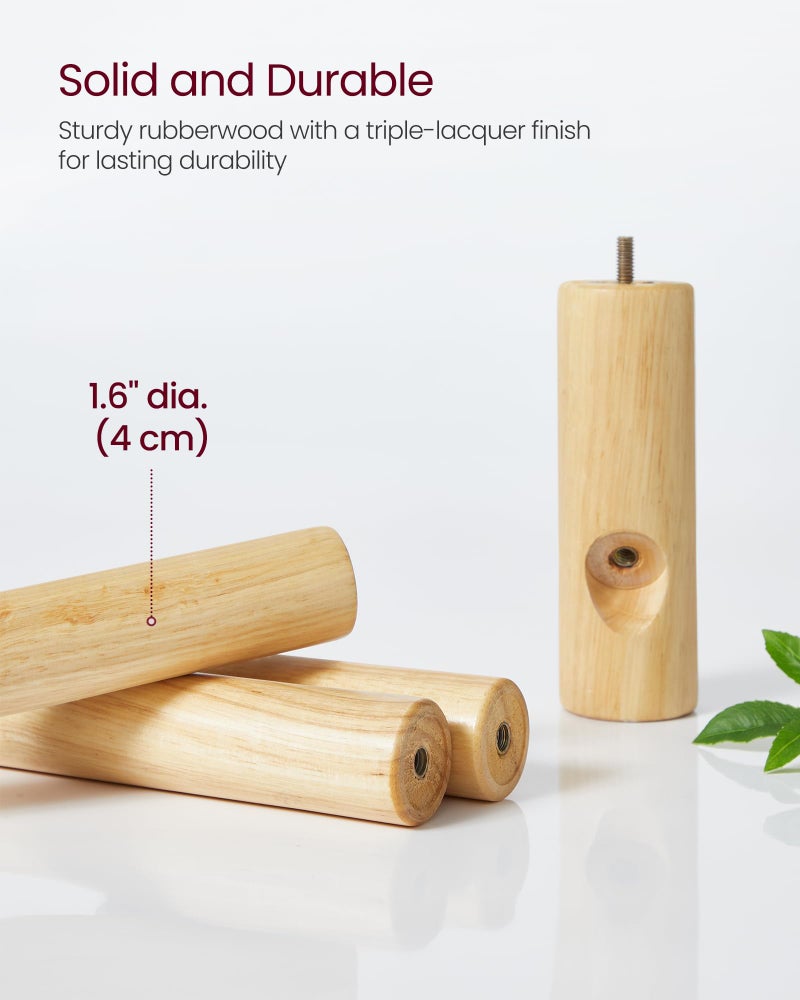 VASAGLE Solid Wood Coat Rack, Free Standing Hall Coat Tree with 8 Hooks, 3 Height Options, for Coats, Hats, Bags, Purses, for Entryway, Hallway, Rubberwood Hooks and Pole, Dark Walnut URCR010W01 - Image 4