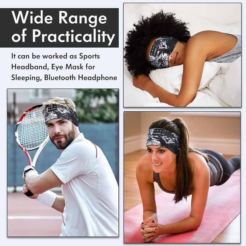 LC-dolida Sleep Headphones Bluetooth 5.2, Headband Earphones Wireless, Sleep Mask for Sleeping, Sports, Gifts, Workout, Jogging, Yoga,Insomnia, Air Travel, Meditation - Image 2