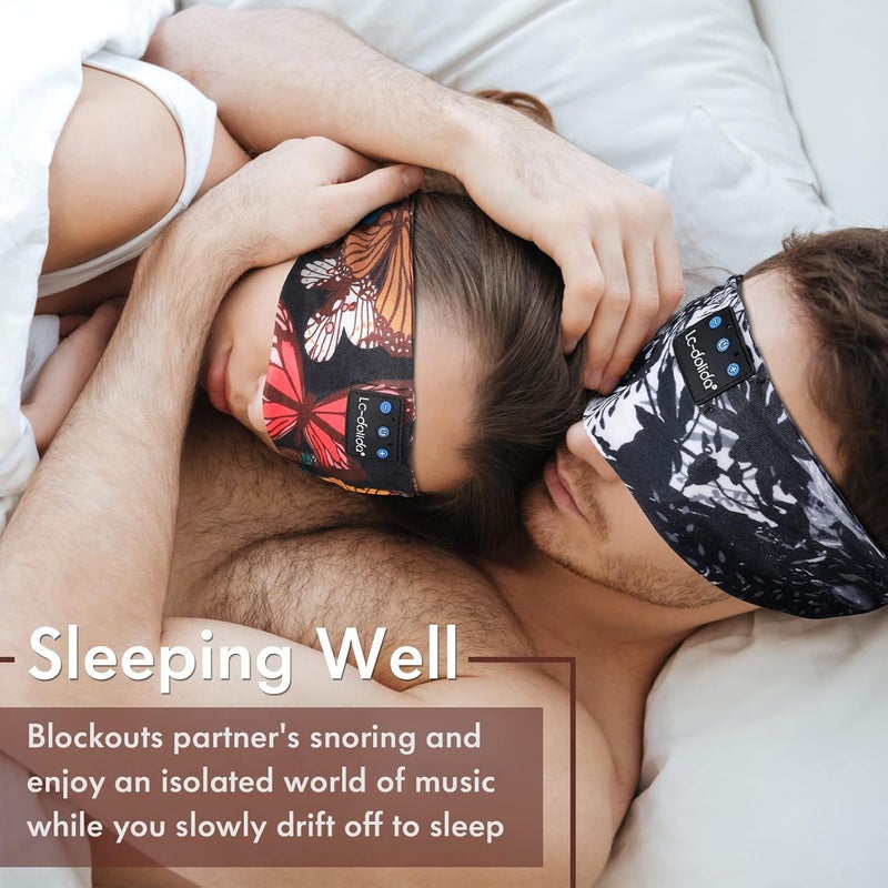 LC-dolida Sleep Headphones Bluetooth 5.2, Headband Earphones Wireless, Sleep Mask for Sleeping, Sports, Gifts, Workout, Jogging, Yoga,Insomnia, Air Travel, Meditation - Image 5