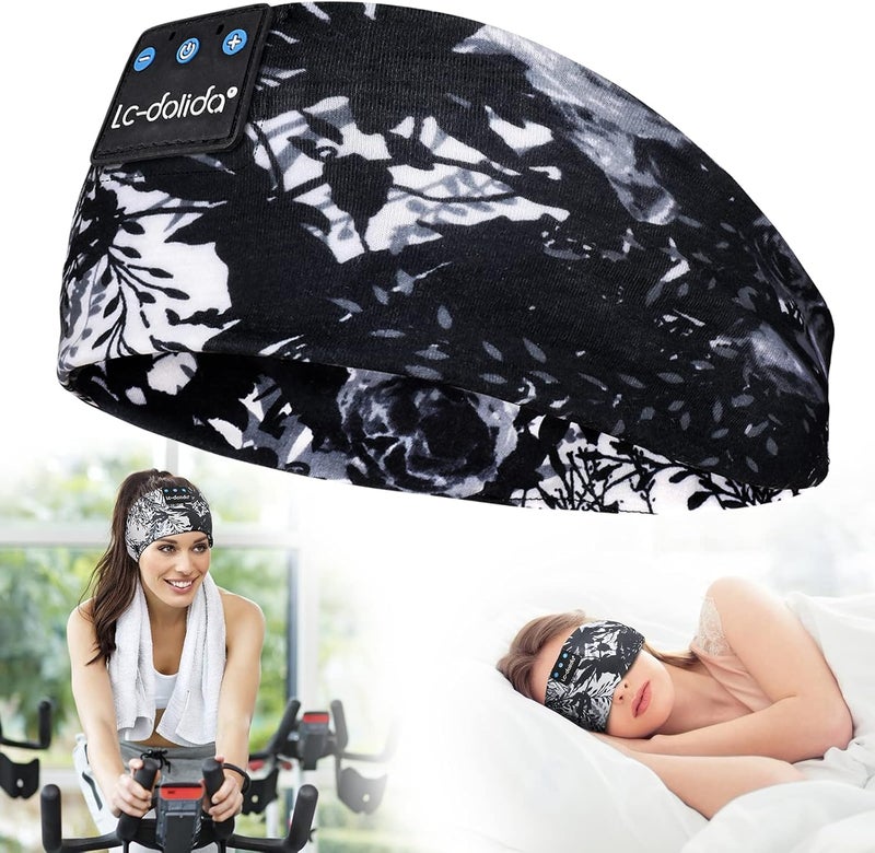LC-dolida Sleep Headphones Bluetooth 5.2, Headband Earphones Wireless, Sleep Mask for Sleeping, Sports, Gifts, Workout, Jogging, Yoga,Insomnia, Air Travel, Meditation - Image 1