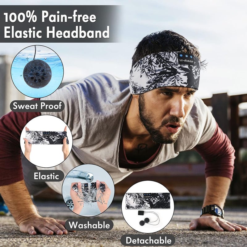 LC-dolida Sleep Headphones Bluetooth 5.2, Headband Earphones Wireless, Sleep Mask for Sleeping, Sports, Gifts, Workout, Jogging, Yoga,Insomnia, Air Travel, Meditation - Image 3