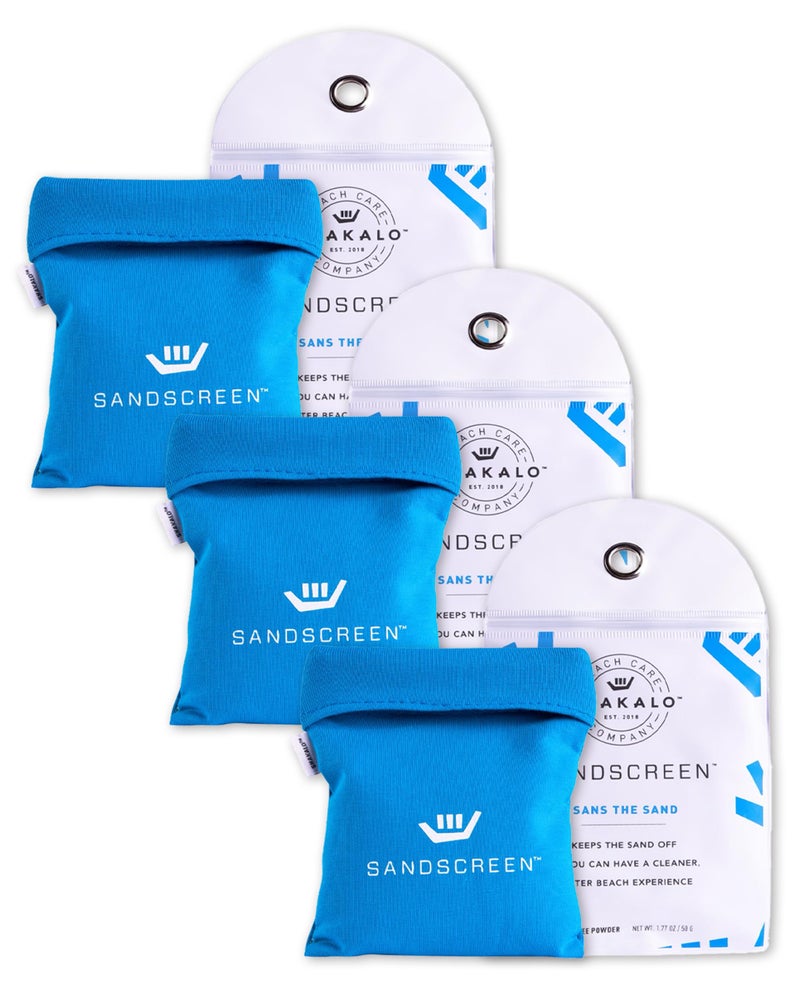 SHAKALO SHAKALO SANDSCREEN Sand Removal Bag TalcFree and Reef Friendly Fresh Clean and Sand Free Pack of 3 