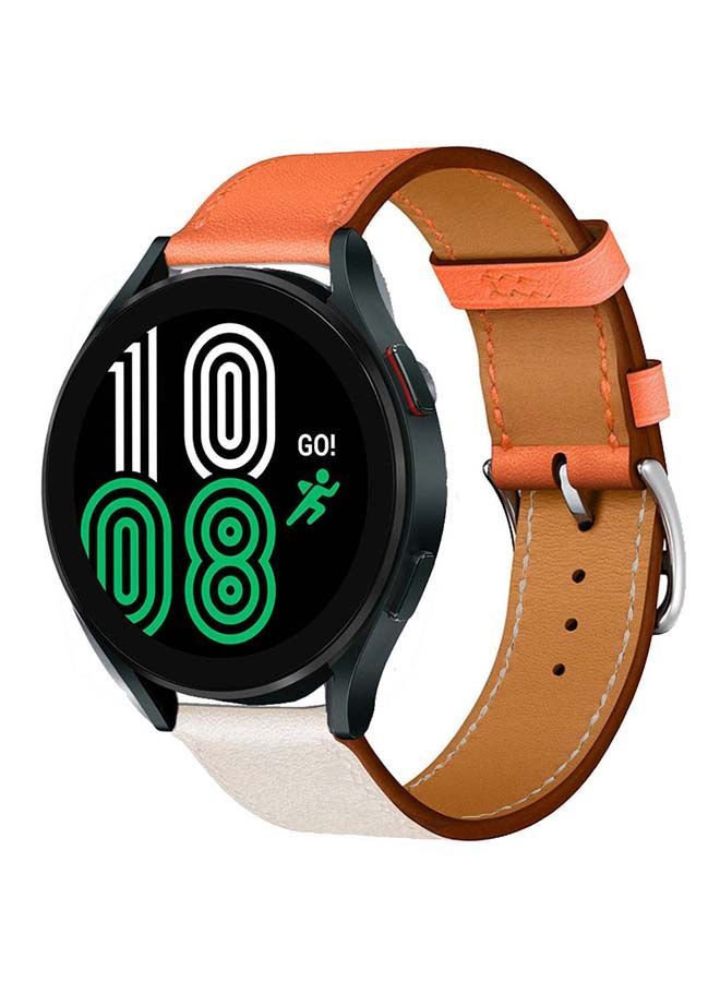 NIBEMINENT Replacement Band For Samsung Galaxy Watch4 Orange/Cream - Image 2