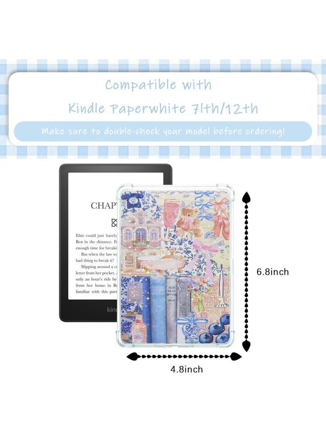 JINGSEN مجموعة بطاقات إدخال لطيفة لجهاز كيندل، 6 تصاميم مستوحاة من الكتب مع مجموعة من الحلي لجهاز كيندل ومقابس غبار USB-C، لجيل 11/12، 6.8 × 4.8 بوصة (أزرق) - Image 3