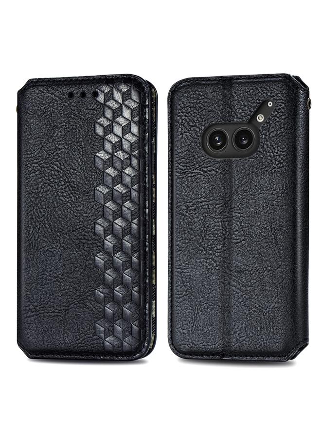 S-TOP Case For Nothing Phone 2a Plus Cubic Grid Pressed Magnetic Leather Phone Case - Image 2
