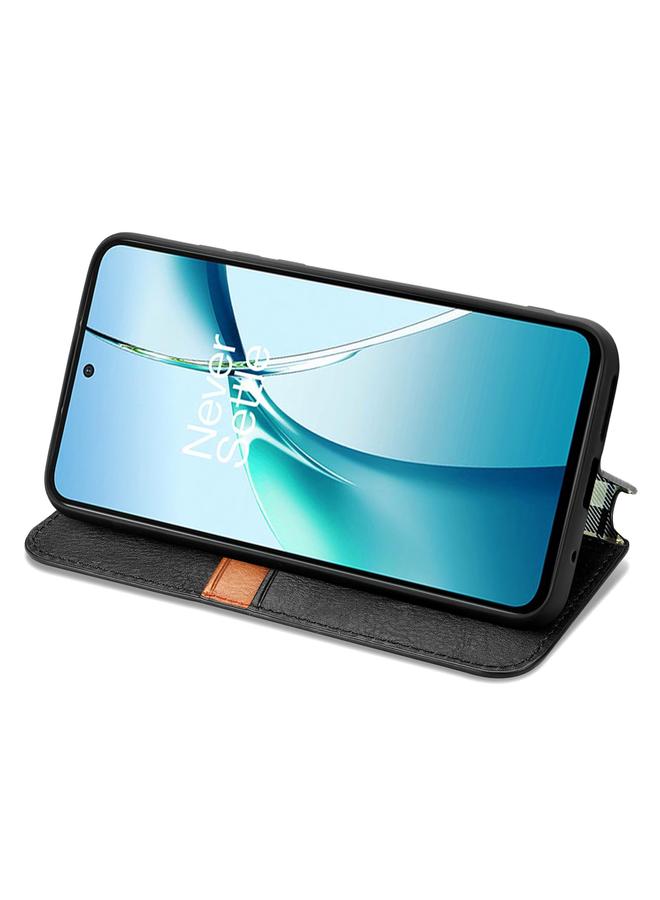 S-TOP Case For Nothing Phone 2a Plus Cubic Grid Pressed Magnetic Leather Phone Case - Image 4