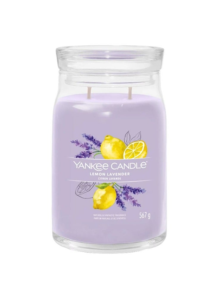 YANKEE CANDLE Candle Signature Scented Candle | Lemon Lavender Large Jar Candle with Double Wicks | Soy Wax Blend Long Burning Candle | Perfect Gifts for Women - Image 1