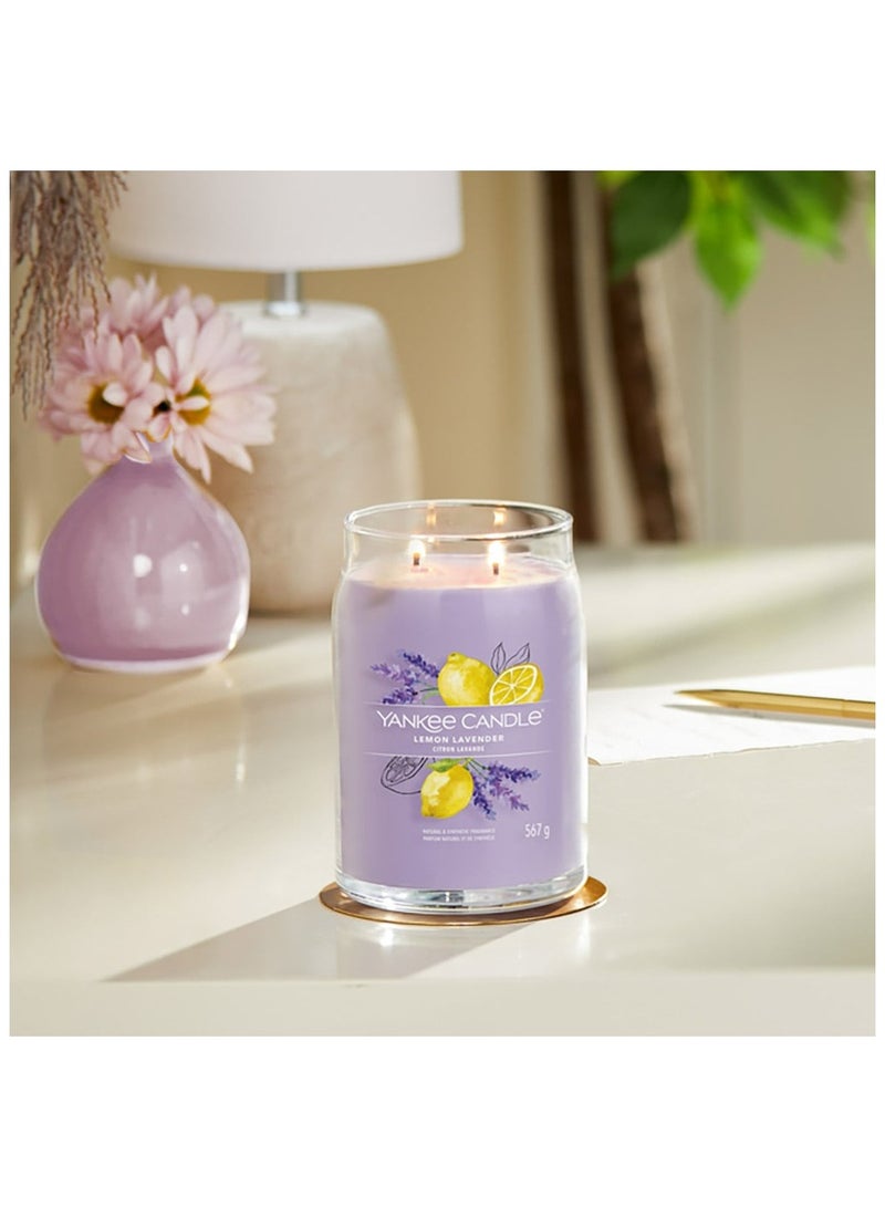 YANKEE CANDLE Candle Signature Scented Candle | Lemon Lavender Large Jar Candle with Double Wicks | Soy Wax Blend Long Burning Candle | Perfect Gifts for Women - Image 2