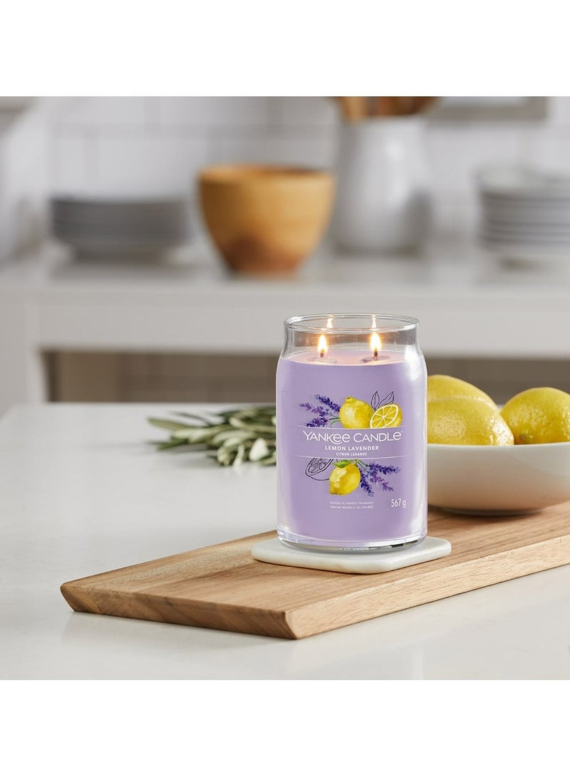 YANKEE CANDLE Candle Signature Scented Candle | Lemon Lavender Large Jar Candle with Double Wicks | Soy Wax Blend Long Burning Candle | Perfect Gifts for Women - Image 3