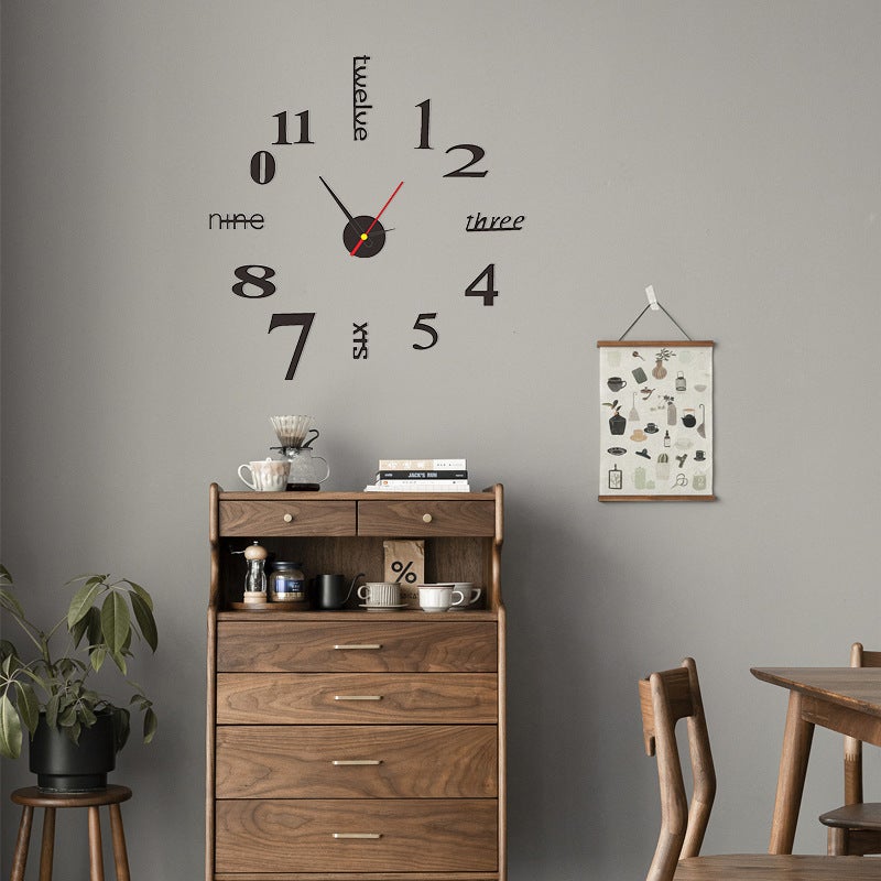 Nordic Modern Simple Digital Diy Creative Wall Clock Distinctive Acrylic Clock Wall Living Room Decorative Quartz Clock - Image 2