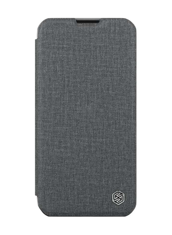 Nillkin Nillkin Qin Pro Leather (Plain Leather & Cloth) Series Cover Case Designed For Apple iPhone 15 Pro Max - Classical Grey - Image 2