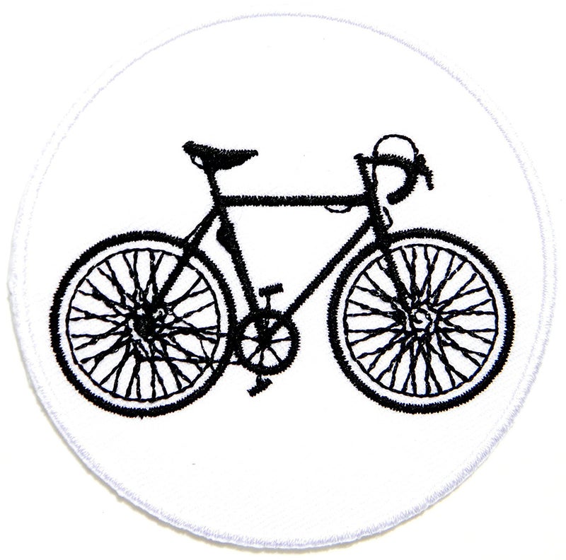 HHO CARTOON PATCH HHO Bicycle Mountain Road Bike(white) Patch Embroidered DIY Patches, Cute Applique Sew Iron on Kids Craft Patch for Bags Jackets Jeans Clothes - Image 4