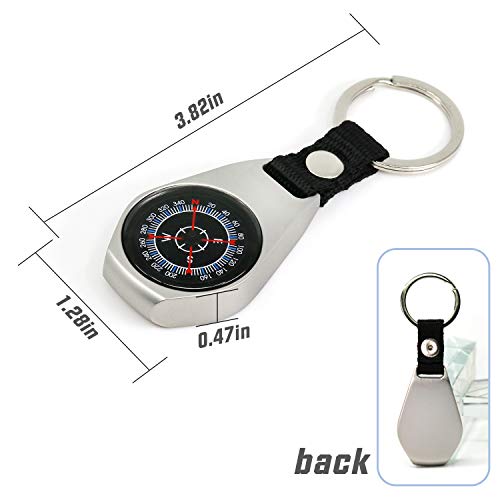 VTEAS 2 Pack Style Key Ring Compass | Keychain Military Magnetic Compass | Waterproof/Shockproof | Mini Metal Keychain Compass | Survival Gear Compass for Kids Hiking, Camping, Motoring, Outdoor - Image 3