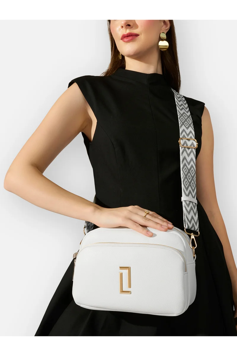 Lavie Luxe Women's Soft Sophie 2-Compartment Sling Bag (White)