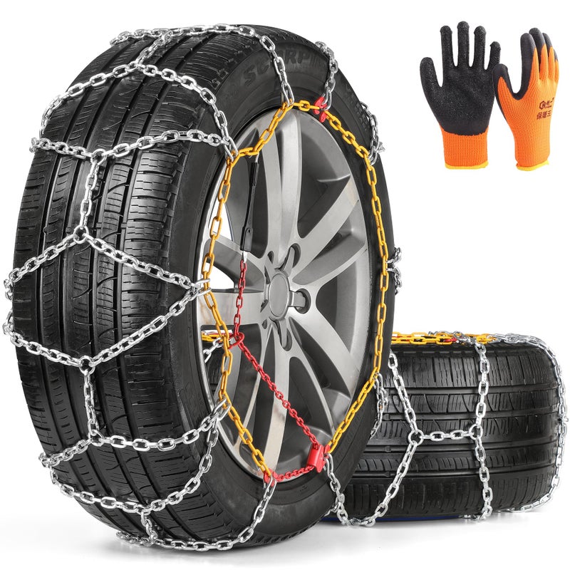 COCO BIRD Snow Chains, Thickened and Wear-Resistant High Carbon Steel Anti Slip Tire Chain for Light Truck, Pickups, and SUVs, Set of 2 (4WD-110) - Image 1