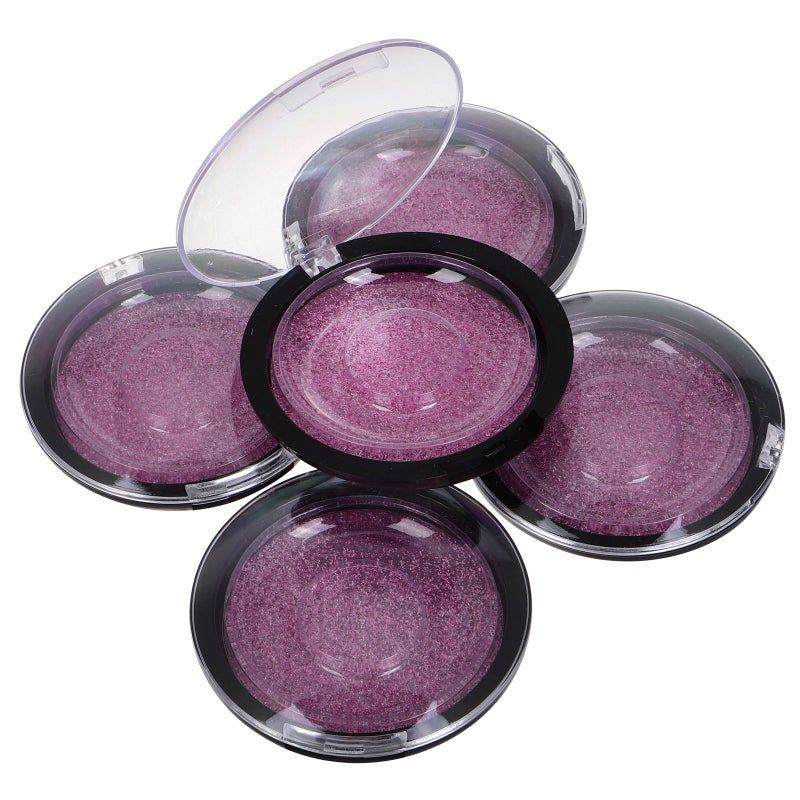 5PCS Compact Round Lash Packaging Case with Clear Lid Portable Eyelash Container Small False Eyelash Storage Box for Women Girls - Image 4