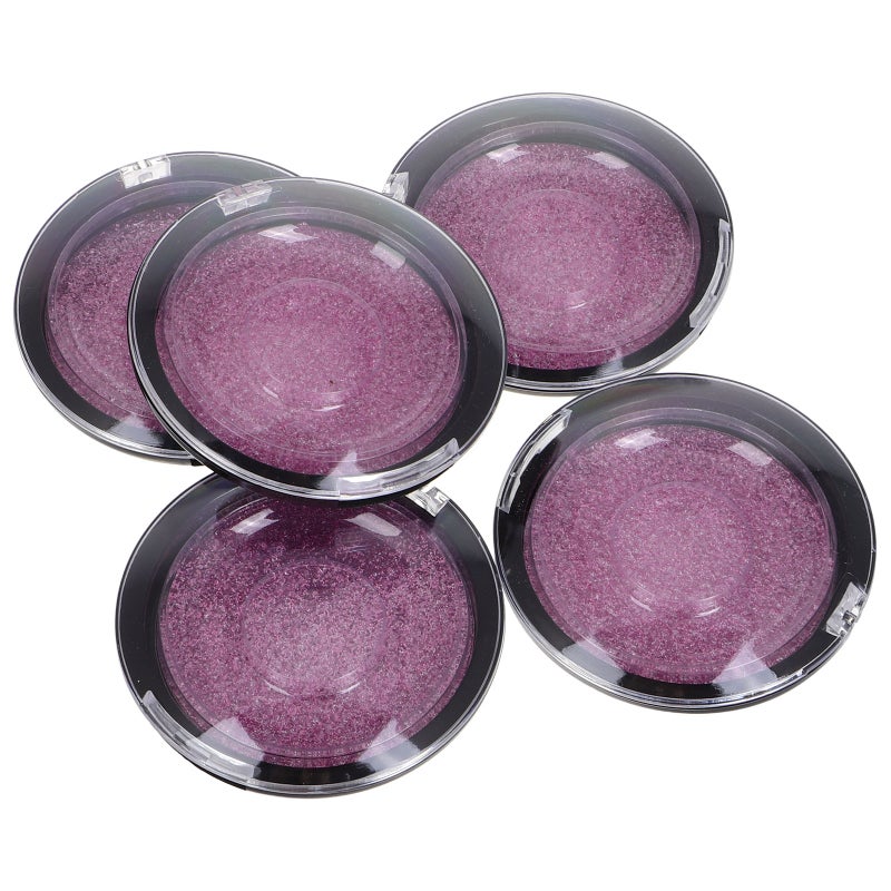 5PCS Compact Round Lash Packaging Case with Clear Lid Portable Eyelash Container Small False Eyelash Storage Box for Women Girls - Image 5