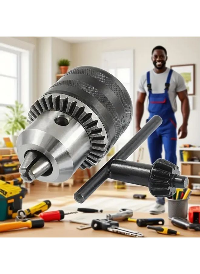 Heavy Duty T Type Adapter Head Multi Purpose Metal Chuck Quick Change Drill System With Wrench Included Manual Operation No Power Required Compatible With T Type Drills For Wood Metal Plastic Composites Precision Drilling Tool For Workshop Construction Sites Durable Metal Construction Ergonomic Grip Quick Change Mechanism Size M10 1 5 13mm - Image 1