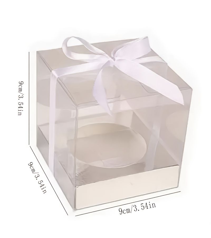 20 Pcs White Folding Clear Plastic Boxes For Christmas Gift And Party Decoration - Image 3