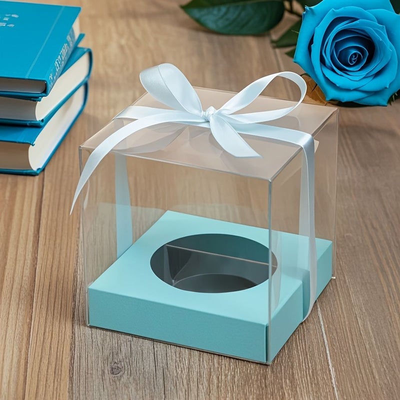 20 Pcs White Folding Clear Plastic Boxes For Christmas Gift And Party Decoration - Image 5
