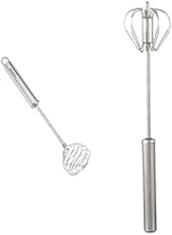 kakamono Kakamono stainless steel balloon galaxy spring egg beater for blending, whisking, beating and stirring-balloon whipper + Egg whisk, press hand auto rotating - stainless steel 