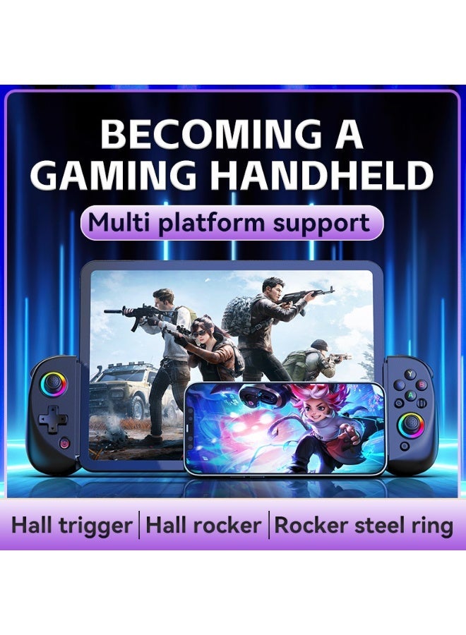 general Classic Stretching Gamepad D8 Mobile Gaming Controller Stretching 129-252mm for iOS/Android/iPad/PC/Nintendo Switch/PS3/PS4 Play Xbox Cloud Games/PS Remote Play/COD/Genshin Impact & More with Hall Effect Joystick/Trigger, 6 Axis Gyro, Dual Motor, RGB Lighting, One-Key Burst Function - Image 3