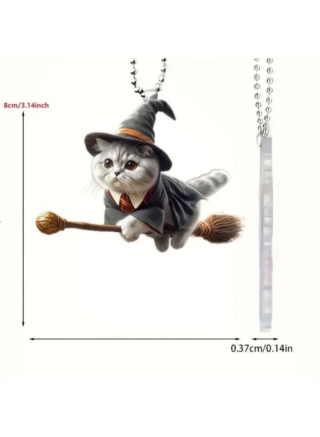 Generic 2 Packs Cat-Shaped Car Mirror Accessories, Lovely Car Accessories,Cat Car Pendant, Lovely Cat Car Decoration for Rearview Mirror Hanging Car Interior Accessories  - Image 3