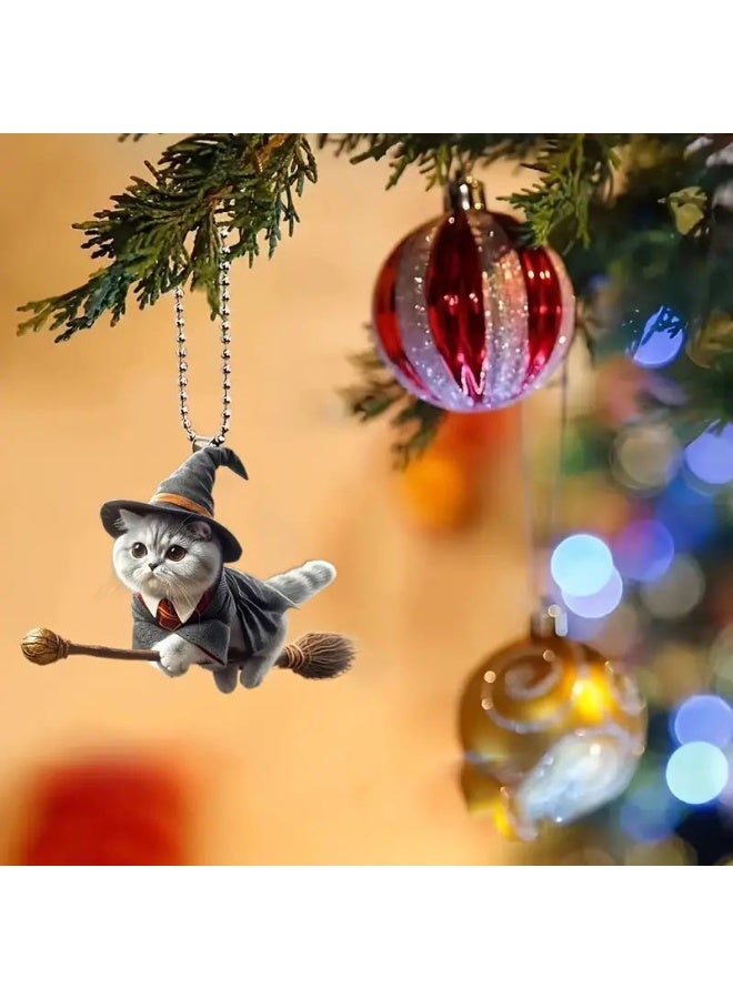 Generic 2 Packs Cat-Shaped Car Mirror Accessories, Lovely Car Accessories,Cat Car Pendant, Lovely Cat Car Decoration for Rearview Mirror Hanging Car Interior Accessories  - Image 2