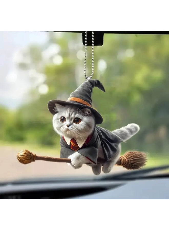 Generic 2 Packs Cat-Shaped Car Mirror Accessories, Lovely Car Accessories,Cat Car Pendant, Lovely Cat Car Decoration for Rearview Mirror Hanging Car Interior Accessories  - Image 4