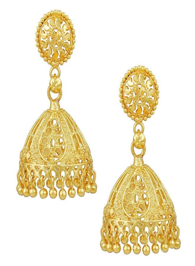 BodhaGold Plated Traditional Indian Jhumka Earrings (SJ_1032) - Image 1