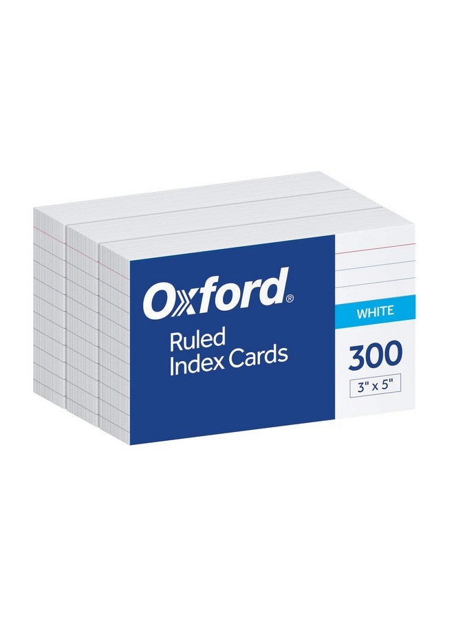 أوكسفورد بطاقات فهرس مسطرة، 3 × 5 بوصة، بيضاء، بطاقات فهرس مسطرة، 300 بطاقة في كل عبوة (10022) - Image 1