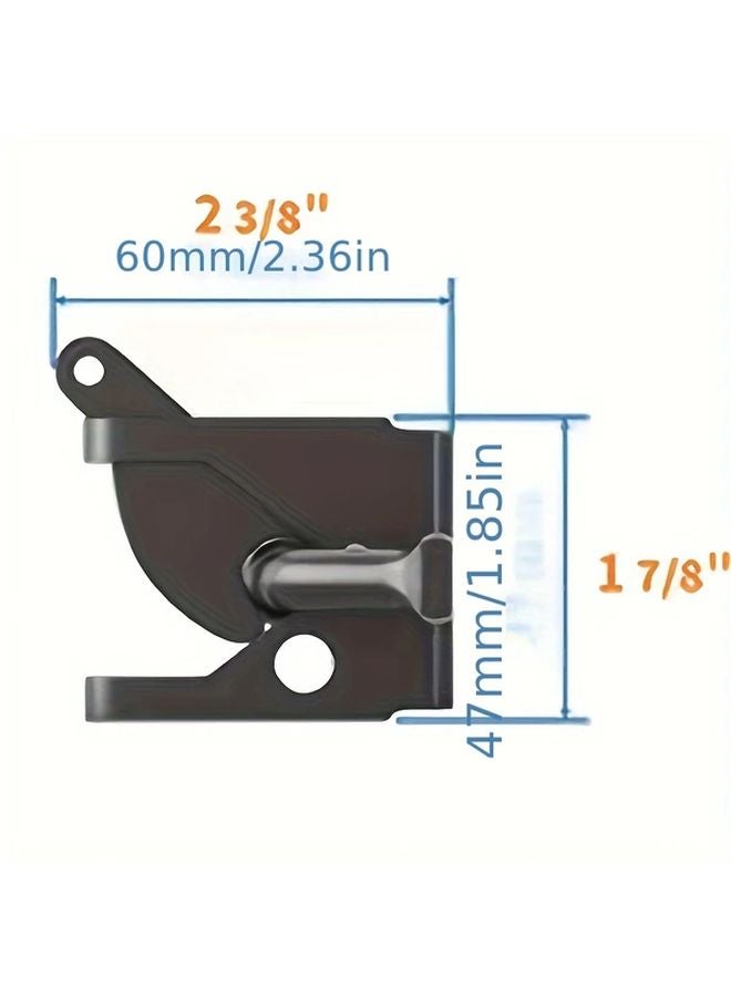 Black Self Locking Gate Latch Automatic Gravity Bar For Wood Fences Sheds Barns - Image 4